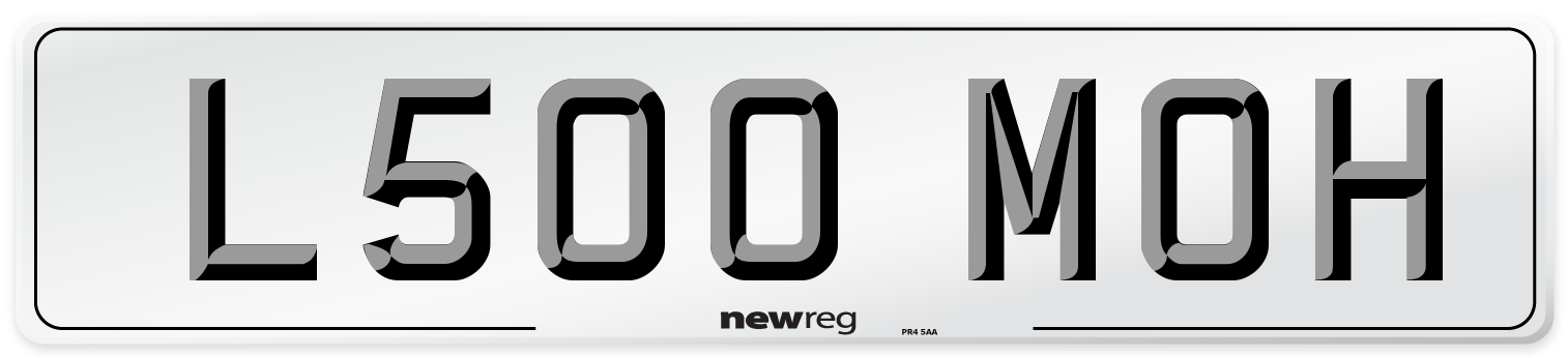 L500 MOH Number Plate from New Reg